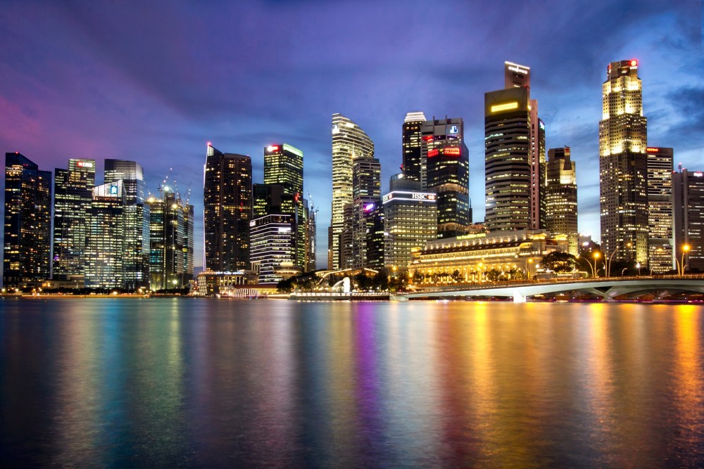 シンガポール中心街夜景
